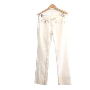 True Religion White, Zip Fly, Low Rise Jeans, 29